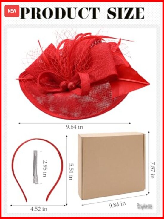 Adjustable Derby Fascinator Hat with Feathers for Tea Parties & Events main image 5